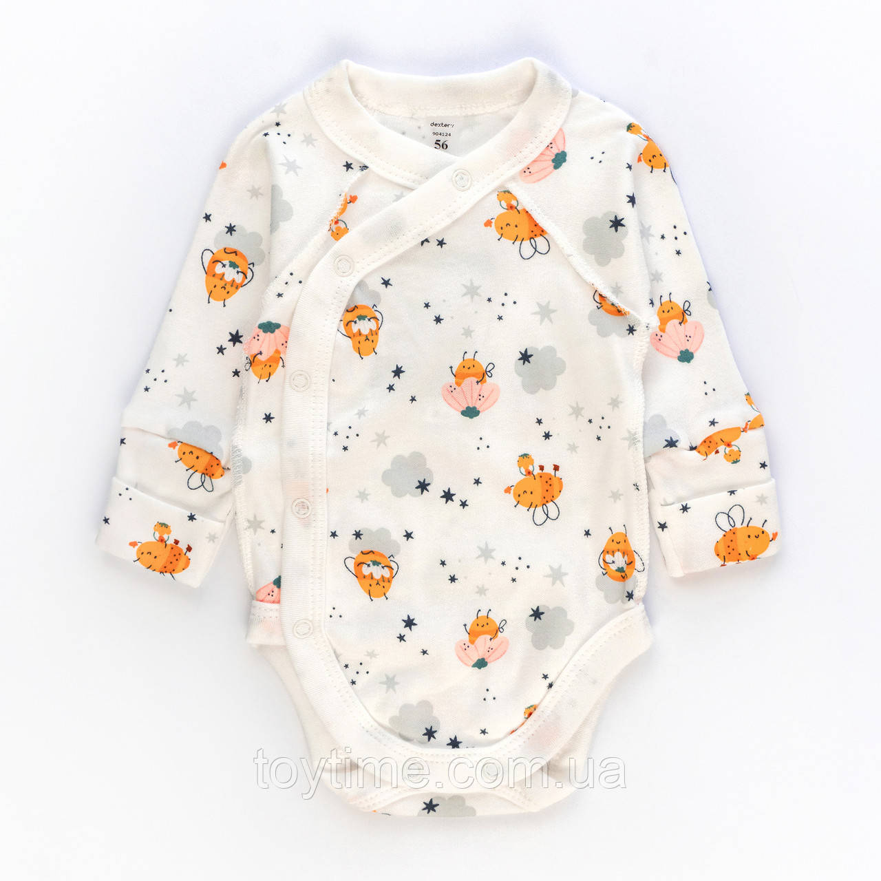 Боді для немовлят з довгим рукавом зовнішні шви Bees, фото 1