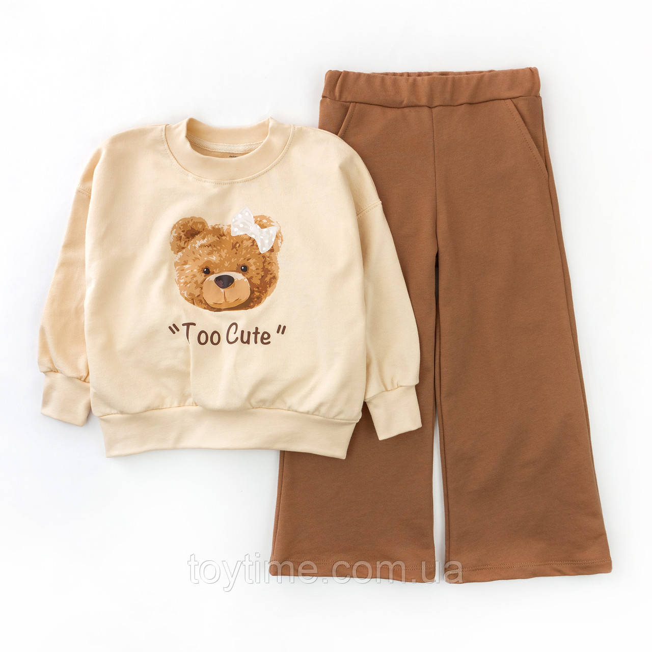 Комплект для дівчинки світшот з принтом ведмедика та штанці Cute Bears, фото 1