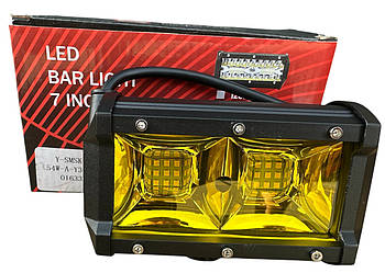 Світлодіодна балка (додаткова фара) 18 LED 54W Жовта 13 см