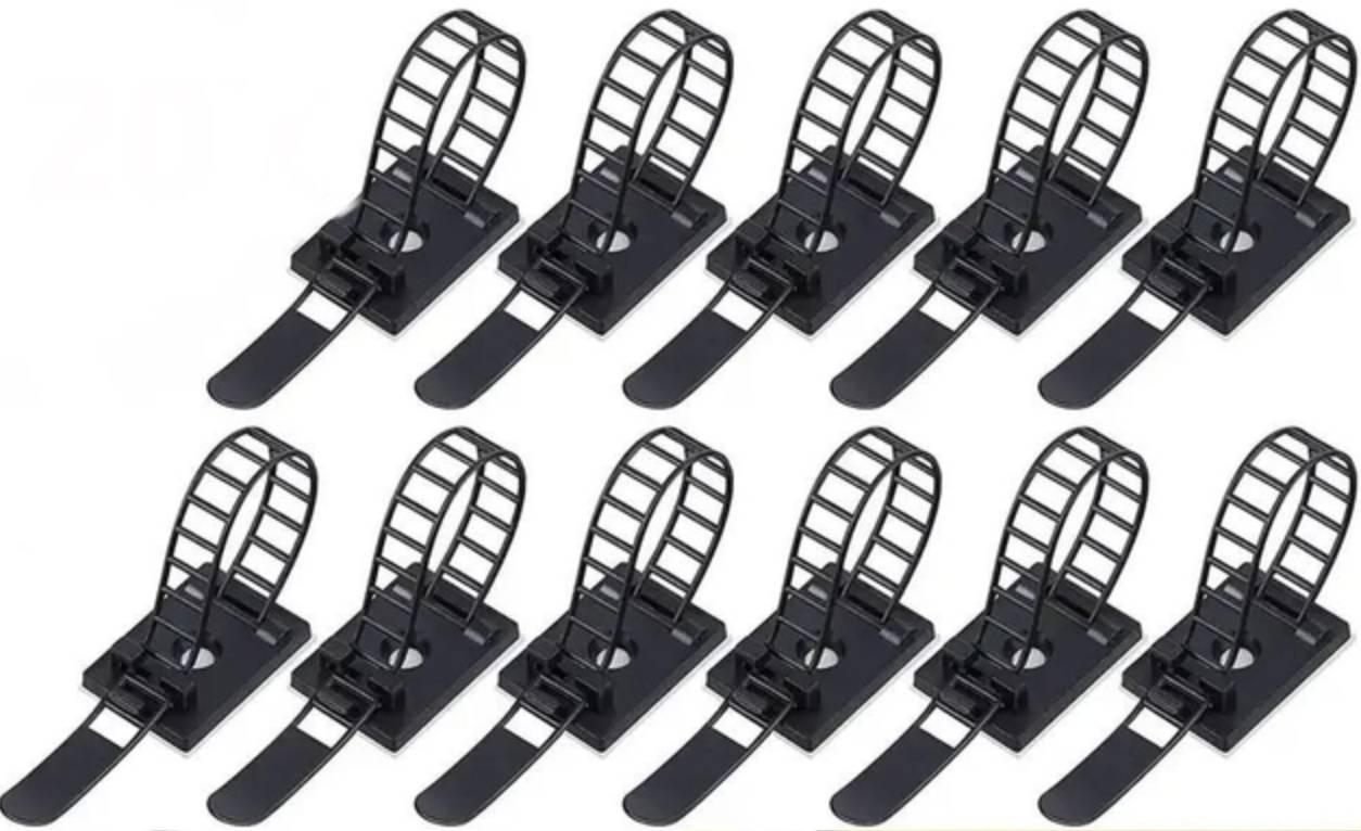 Органайзер Фіксатор кабелю тримач Choice для дроту самоклейний стяжка 50 шт XS Чорний, фото 1