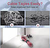 Органайзер кабелю Beus Pro стягування липучка хомут для дротів 100 штук багаторазові Чорний, фото 3