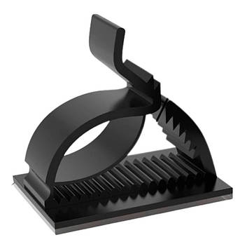 Органайзер кліпса фіксатор кабелю тримач Choice для дроту самоклейний 50 шт S Чорний