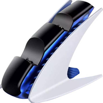 Зарядка для джойстика PS 5 Dobe Док Станція для PlayStation 5 PS 5 DualSense dualsense edge на 2 геймпада Білий