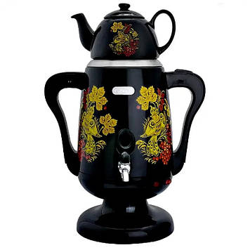 Електричний самовар із фарворовим заварним чайником RAF R-7118 3.5 л Black