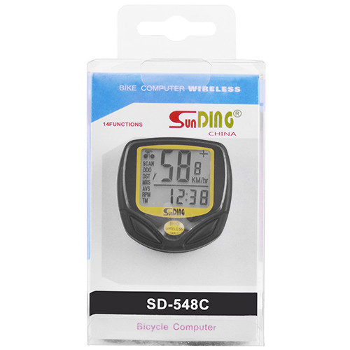 Велокомп'ютер SunDing SD-548C (бездротовий), 14 функцій, фото 1