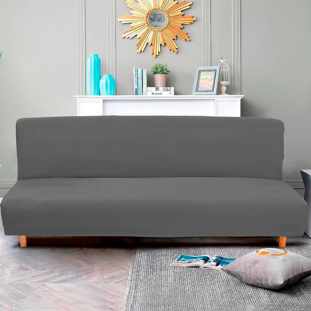 Чохол на диван-книжку велюровий темно-сірий  Love You