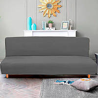 Чохол на диван-книжку велюровий темно-сірий Love You