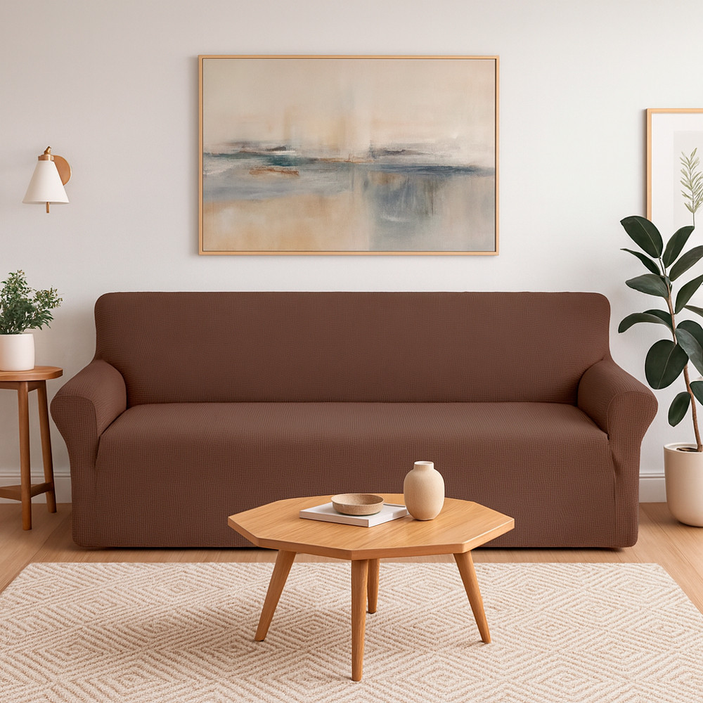 Чохол на диван 4-місний Corn Fleece коричневый Love You