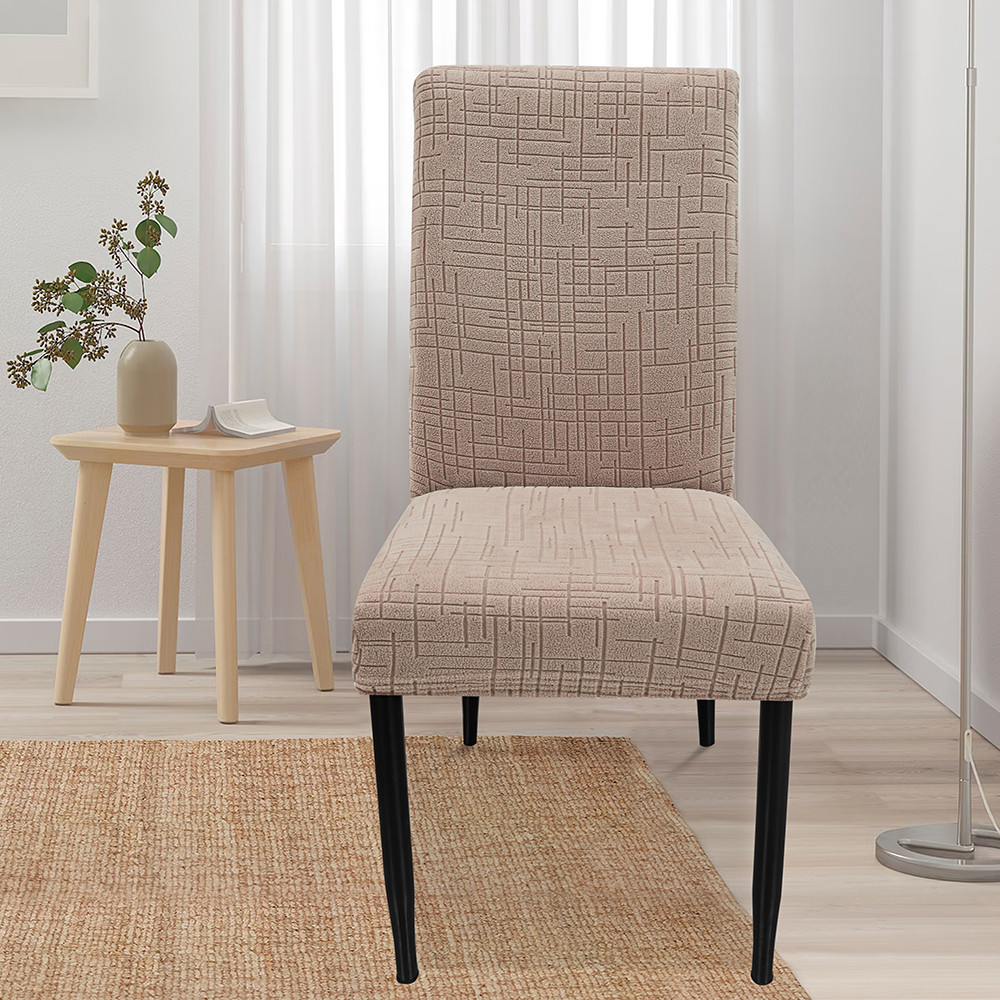 Чохол на стілець універсальний New Corn Fleece бежевый Love You, фото 1