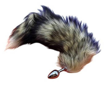 Металевий анальний корок OPT-TOP довгий лисий хвіст (1756375382)