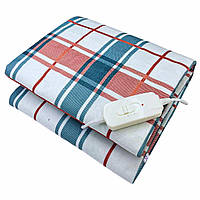 Електричне простирадло 120х150 см з підігрівом полуторне, Electric blanket, Туреччина, в клітинку