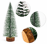 Ялинка декоративна Creative Tree 40 см на дерев'яній підставці з імітацією снігу, фото 2
