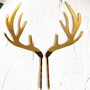 Топпер дзеркальний Рога оленя Золото