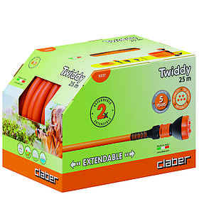 Шланг поливальний пружинний 1/2" TWIDDY 25м з конекторами і розпилювачем