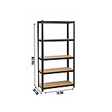 Стелаж LEOBRO Premium Black 150 х 70 х 30 см, 175кг/полиця, 5 полиць (LB-R113), фото 2