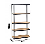 Стелаж LEOBRO Premium Black 180 х 90 х 40 см, 175кг/полиця, 5 полиць (LB-R115), фото 3