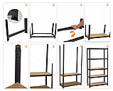 Стелаж LEOBRO Premium Black 180 х 90 х 40 см, 175кг/полиця, 5 полиць (LB-R115), фото 7