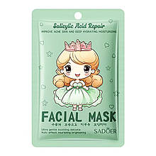 SADOER Salicylic Acid Acne Repair тканинна маска для обличчя, для проблемної шкіри, зволоження 25 г