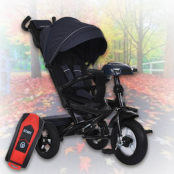 Триколісний велосипед з поворотним сидінням, сумкою, пультом Turbo Trike MT 1007-9 Темно-синій