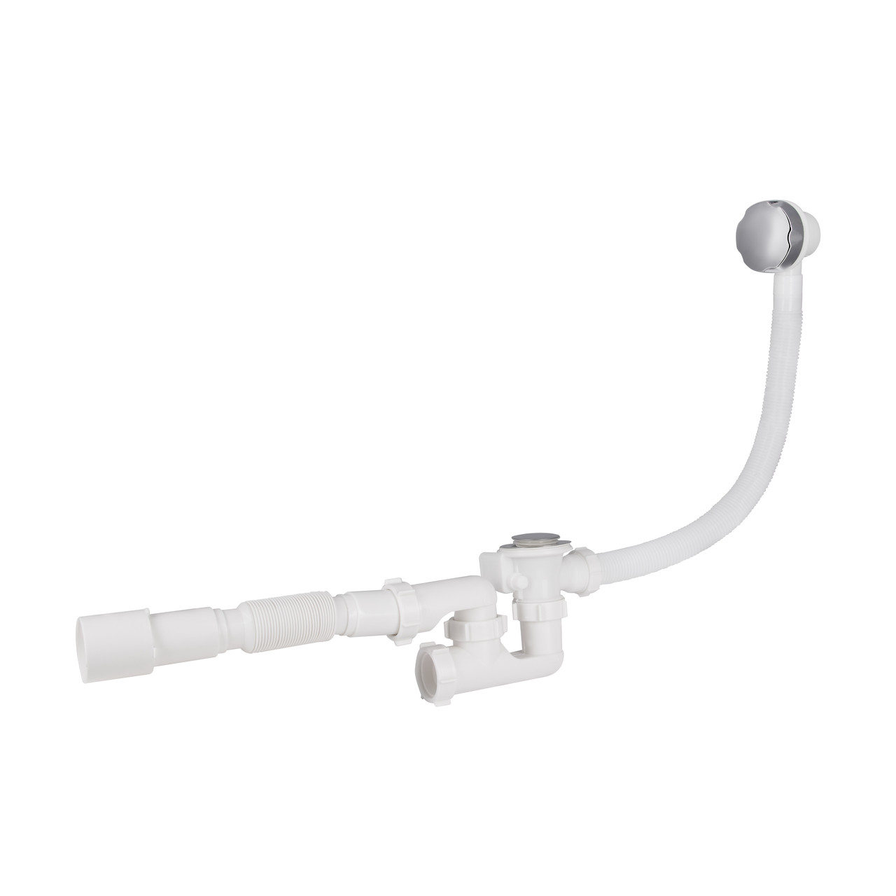 Сифон для ванни Lidz (WHI) 60 03 V002 01 з ревізією (вихід 50 мм), фото 1