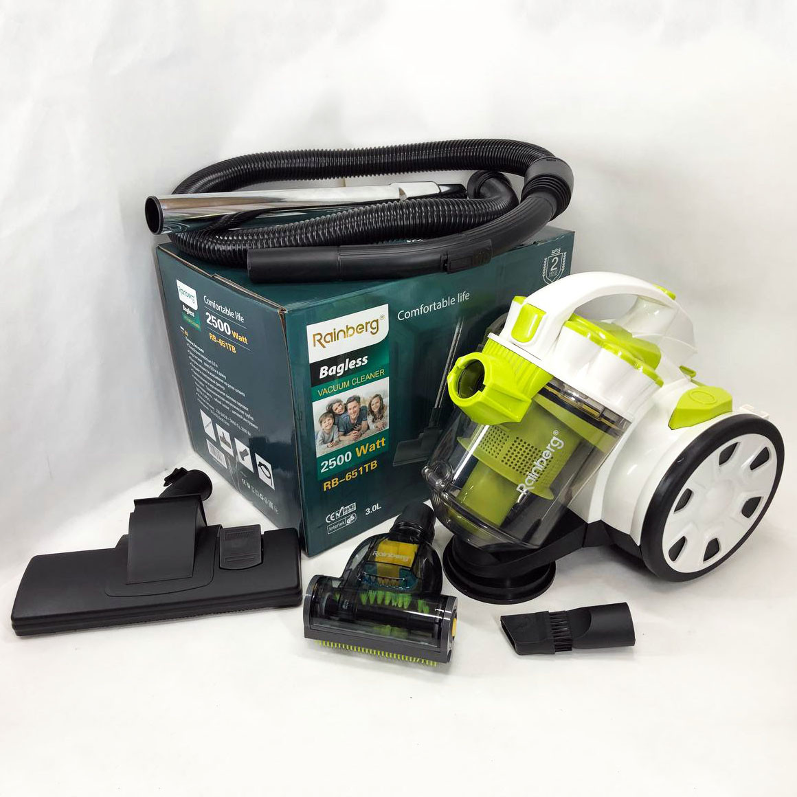 Пилосос без мішка Rainberg RB-651 контейнерний 2500 Вт, шнур 3,2 метра з колбою об'ємом 3 л SG-12, фото 1