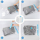 Вакуумні мішки для зберігання одягу з насосом 40*60 см (10 шт./пач.), герметичні пакети для речей, фото 4