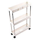 Етажерка у ванну на 3 полиці на колесах Біла, стелаж у ванну на колесах | поличка для ванної кімнаті, фото 2