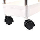 Етажерка у ванну на 3 полиці на колесах Біла, стелаж у ванну на колесах | поличка для ванної кімнаті, фото 4