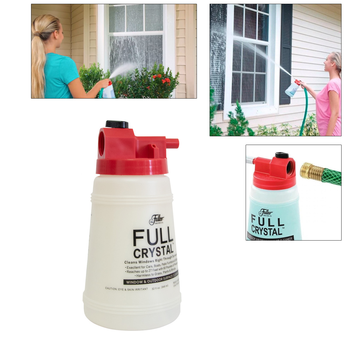 Пристрій для миття вікон Full Crystal 1 л насадка для миття машин, аксесуари для миття вікон зовні, фото 1
