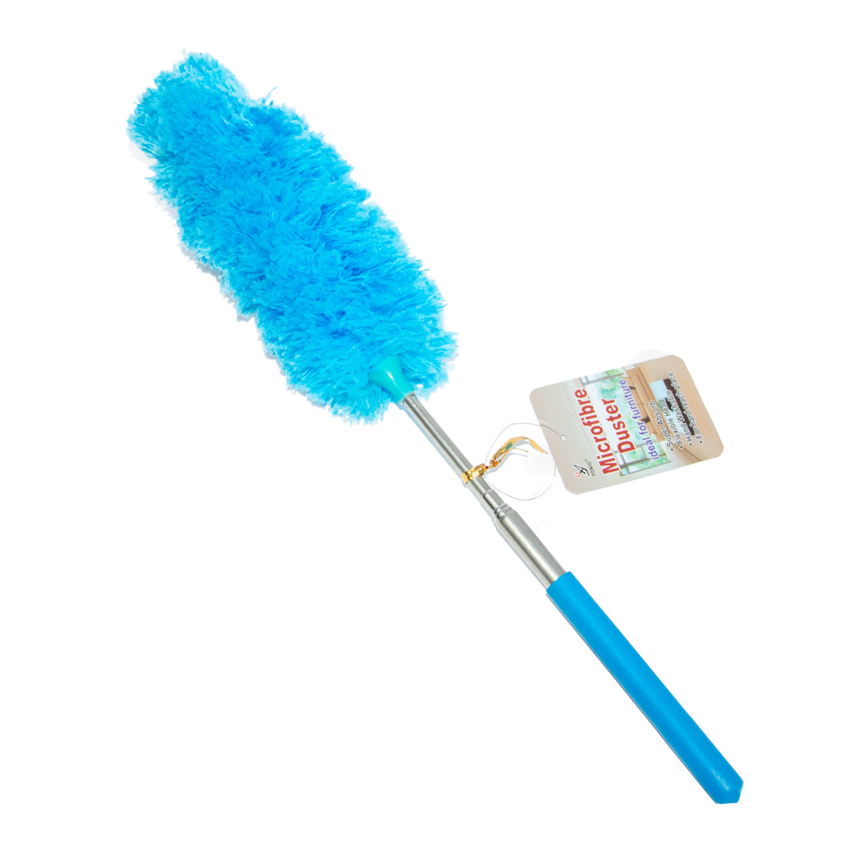 Піпидастр для прибирання пилу Microfibre Duster 33-80 см блакитний, телескопічна позначка для змахування пилу, фото 1