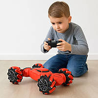 Машинка-перевертень на радіокеруванні від USB, 986-14, Червона/Місяча трюкова машинка на пульті керування