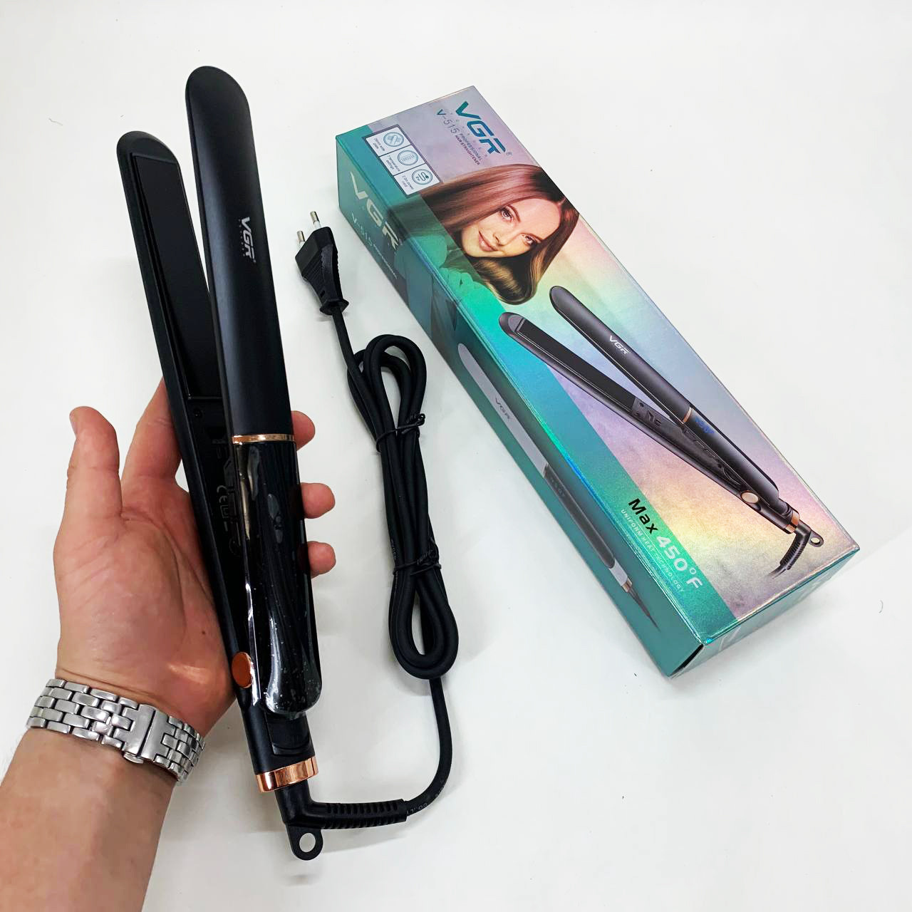 Випрямляч праска щипці VGR V-515, Вирівнювальна праска для волосся, Праска-випрямляч для випрямлення XT-24, фото 1