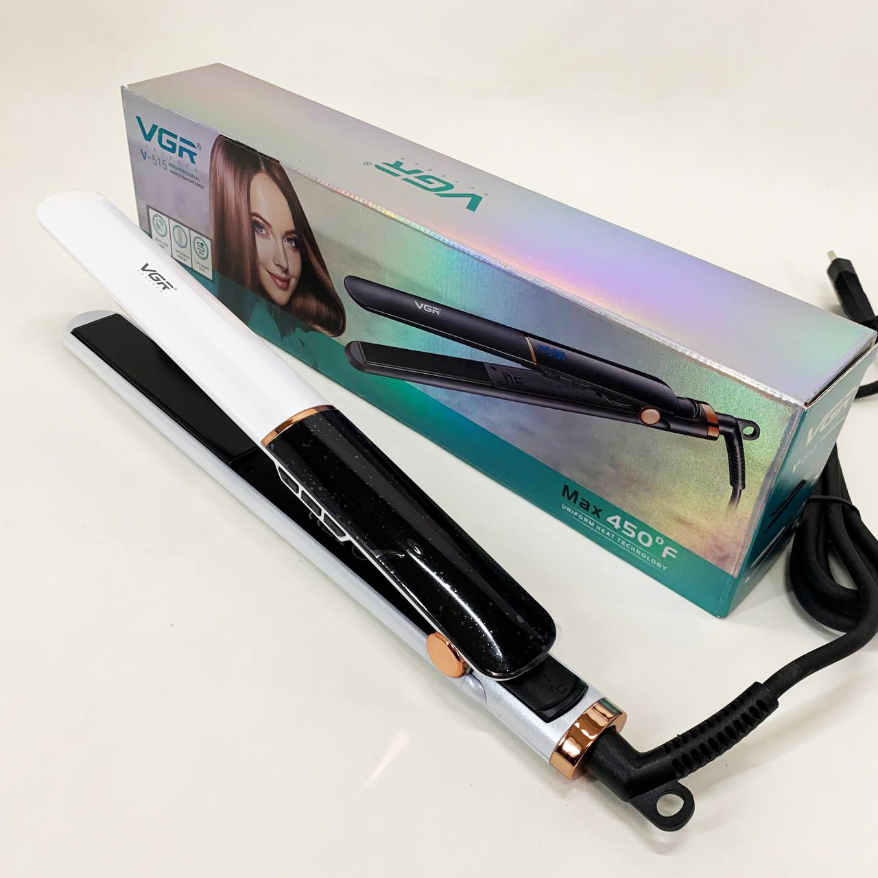 Праска плойка щітка для випрямлення волосся VGR, Вирівнювальна праска для волосся HP-37, фото 1