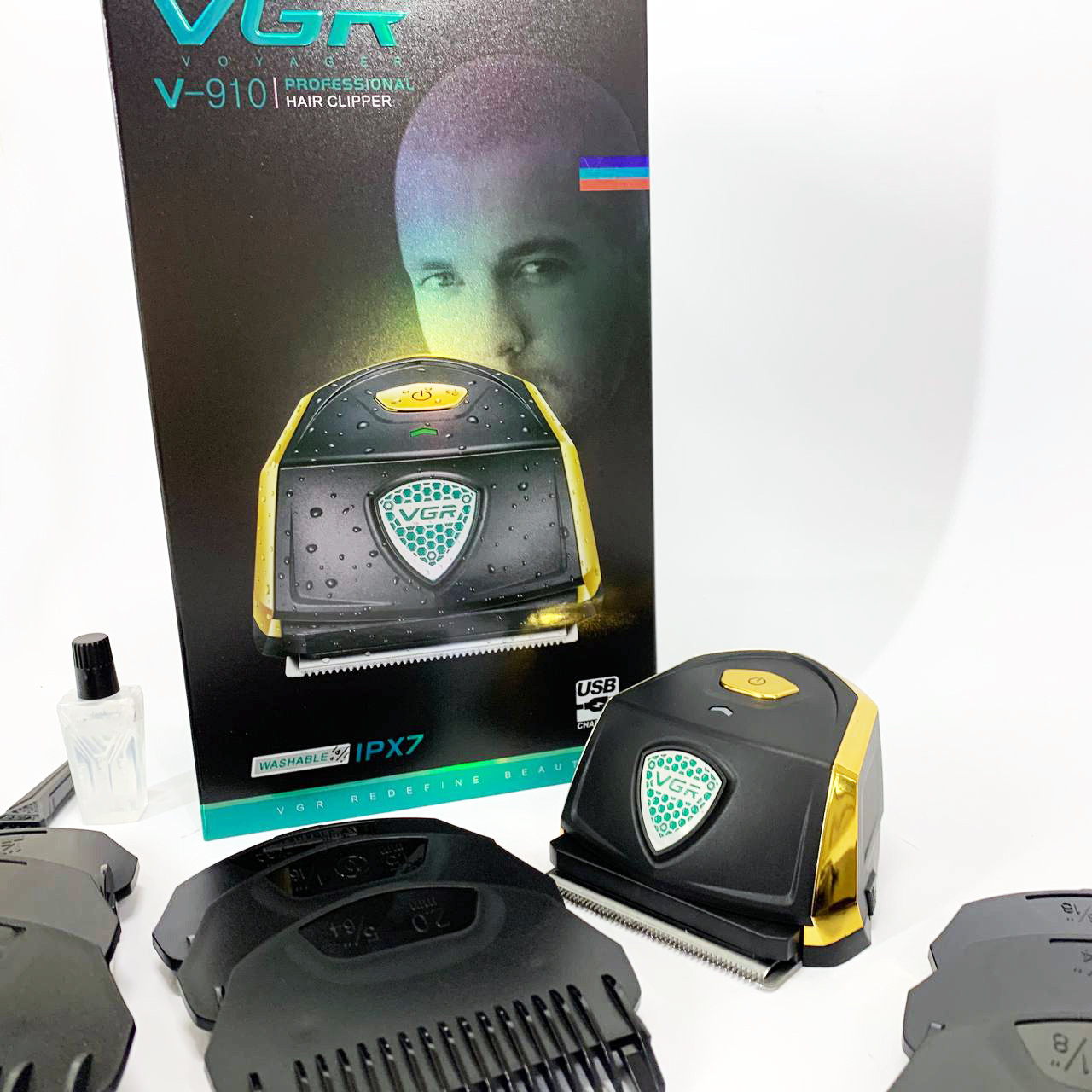 Електрична машинка з насадкою для бороди, Машинка для стрижки хороша, Професійний тример з насадками LG-87, фото 1