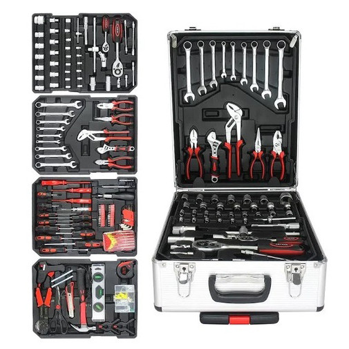 Професійний набір інструментів Tools Set KRAFFTEC у валізі з тріскачкою із 408 предметів BS-75, фото 1