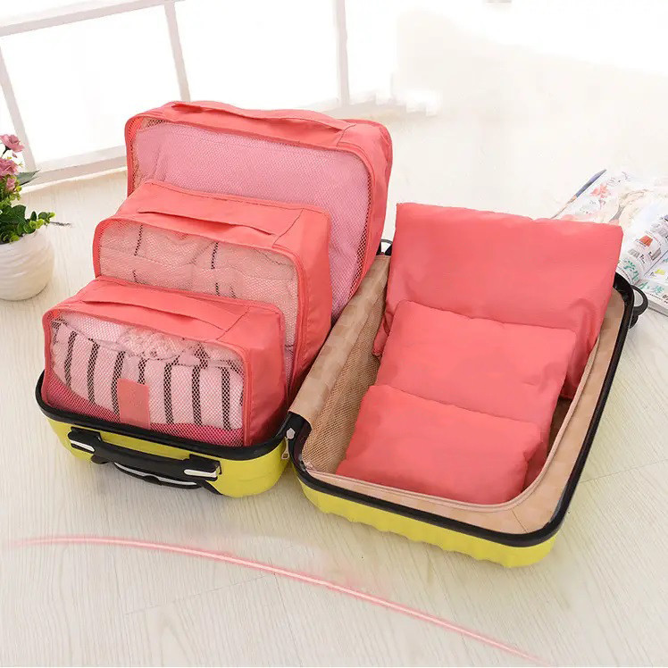 Набір дорожніх органайзерів 6 шт. Колір: рожевий RS-93, фото 1