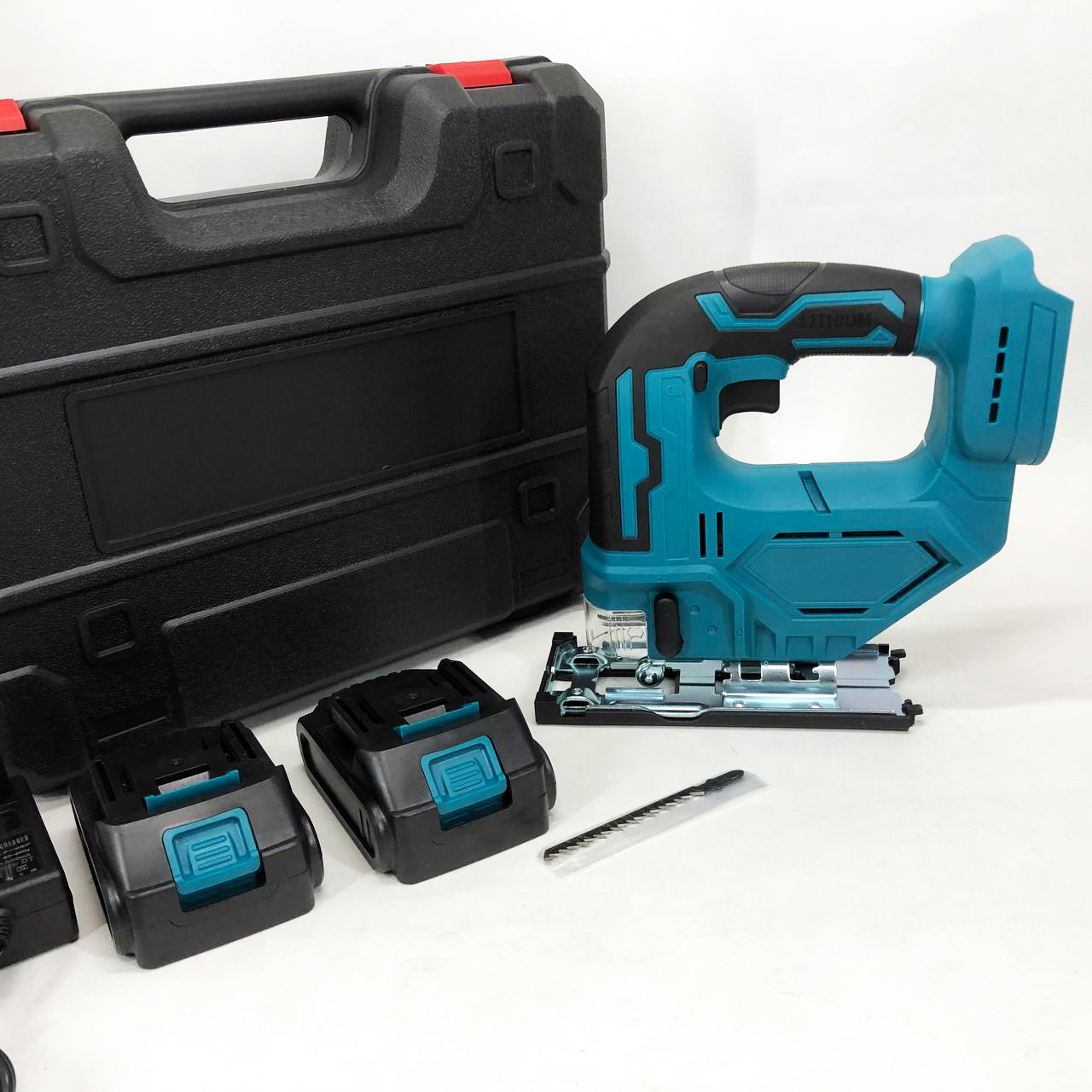 Акумуляторний безщітковий лобзик 24V з 2 АКБ у пластиковому кейсі з регулюванням швидкості та кута нахилу JL-13, фото 1