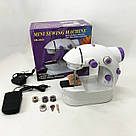 Електрична швейна машинка, Портативна маленька міні-ручна швейна машина машинка ручне керування PL-16, фото 4