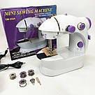 Електрична швейна машинка, Портативна маленька міні-ручна швейна машина машинка ручне керування PL-16, фото 5
