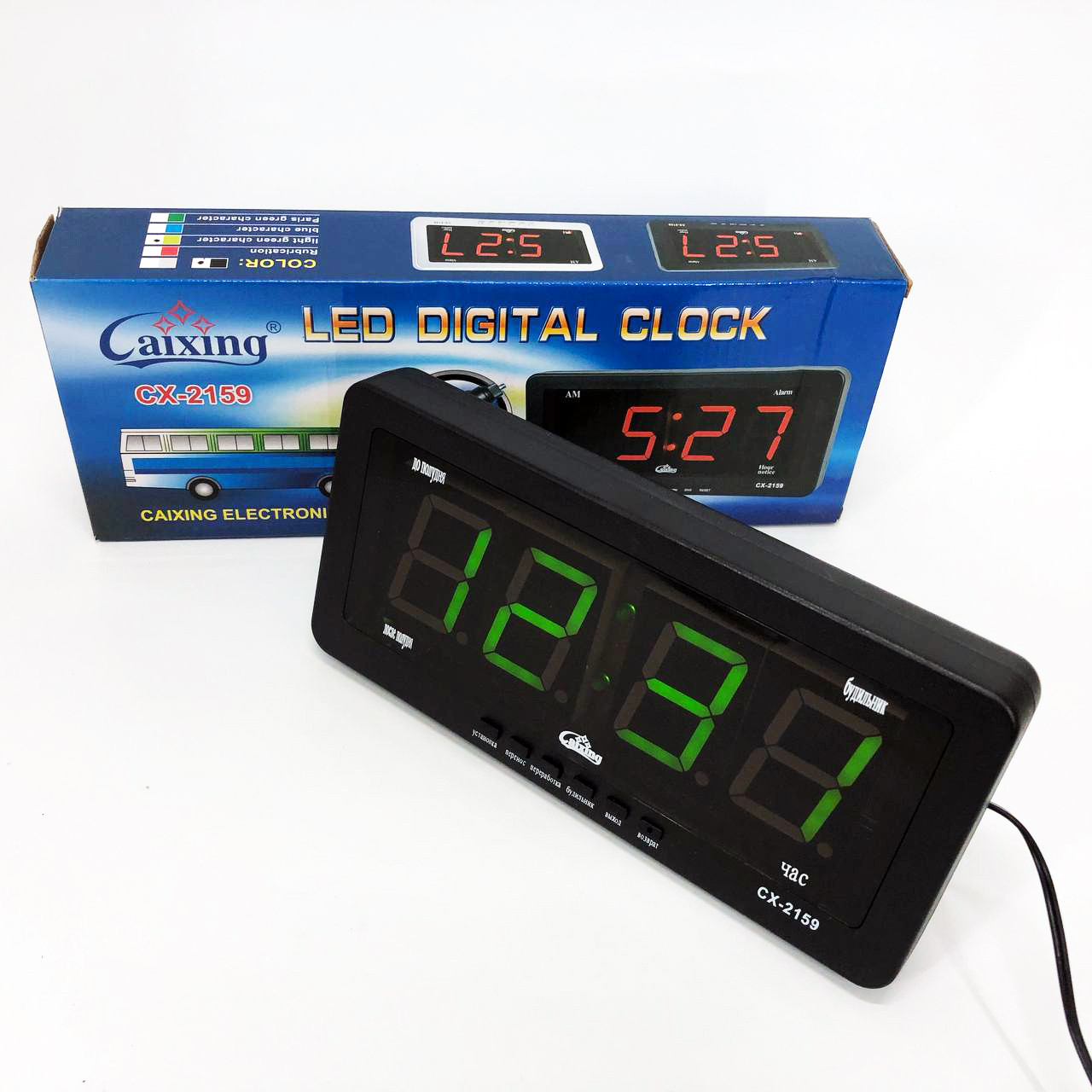 Настільний електронний годинник цифра Caixing, Настільний годинник з електронною індикацією AC-96, фото 1