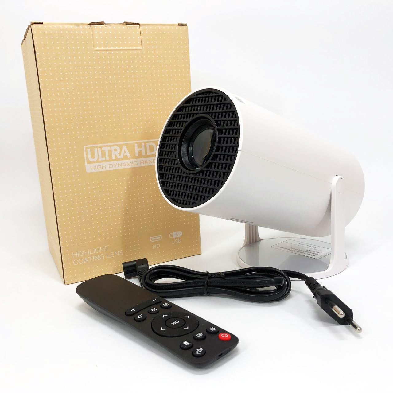 LED Проектор для дому портативний Смарт з WiFi, Bluetooth, Android 11, білий, 1280х720р TV-89, фото 1