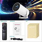 LED Проектор для дому портативний Смарт з WiFi, Bluetooth, Android 11, білий, 1280х720р TV-89, фото 3