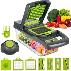 Овочерізка Nicer Dicer 007 з п'ятьма насадками та контейнером для нарізки
