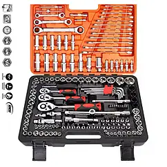 Набір інструментів 151 предмет ES-151 з пластиковим кейсом та хромованим покриттям
