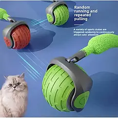 М'яч для котів з пухнастою гусеницею подушкою інтерактивна Cat toy ball XL1247 пухнаста гусениця звук при русі
