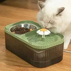 Фонтан для води годівниця для домашніх тварин 2 в 1 LY-429 автоматичний режим фільтрація води