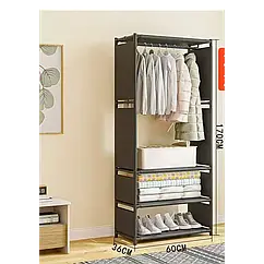 Шафа-стелаж PP 16мм XL-1483 два рівня зберігання чорний