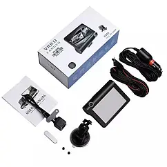 Автомобільний реєстратор 4 дюйма 1080P FHD ЖК-екран 3 об'єктива 170 градусів