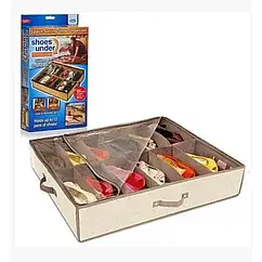 Органайзер для зберігання взуття Shoes Under прозорий 12 пар