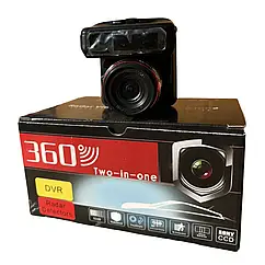 Автомобільний відеореєстратор Radar X7 140 градусів hd 720p 360 2 в 1